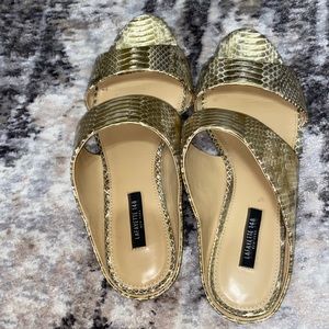 Lafayette 147 gold snake skin sandal